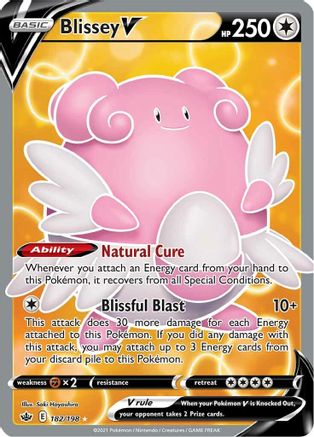 Blissey V (Full Art) 182 - Holofoil SWSH06 Chilling Reign - Ultra Rare