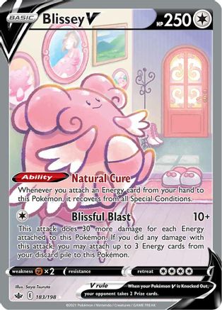 Blissey V (Alternate Full Art) 183 - Holofoil SWSH06 Chilling Reign - Ultra Rare