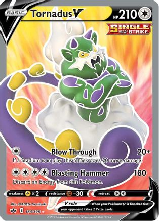 Tornadus V (Full Art) 184/198 - Holofoil SWSH06 Chilling Reign - Ultra Rare