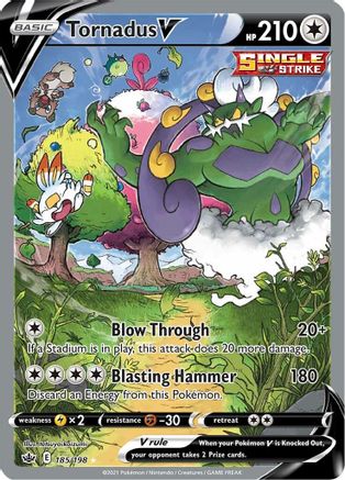 Tornadus V (Alternate Full Art) 185 - Holofoil SWSH06 Chilling Reign - Ultra Rare