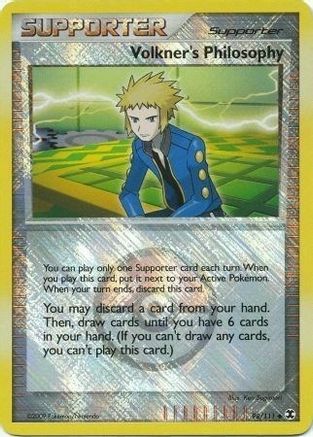 Volkner's Philosophy - 98/111 (Player Reward)/111 - Reverse Holofoil League & Championship Cards - Promo
