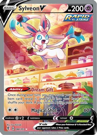 Sylveon V (Alternate Full Art) 184 - Holofoil SWSH07 Evolving Skies - Ultra Rare