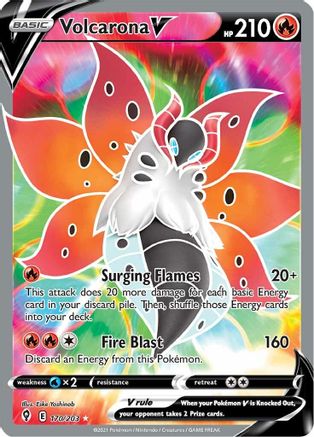 Volcarona V (Full Art) 170 - Holofoil SWSH07 Evolving Skies - Ultra Rare