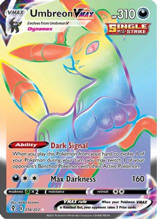Umbreon VMAX (Secret) 214 - Holofoil SWSH07 Evolving Skies - Secret Rare