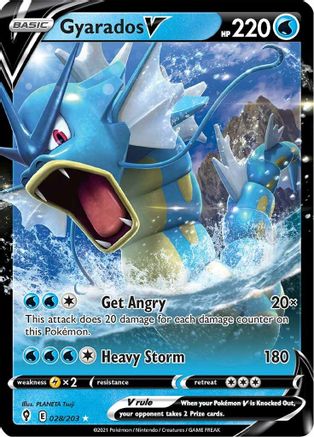 Gyarados V 028 - Holofoil SWSH07 Evolving Skies - Ultra Rare