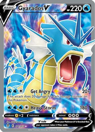 Gyarados V (Full Art) 171 - Holofoil SWSH07 Evolving Skies - Ultra Rare