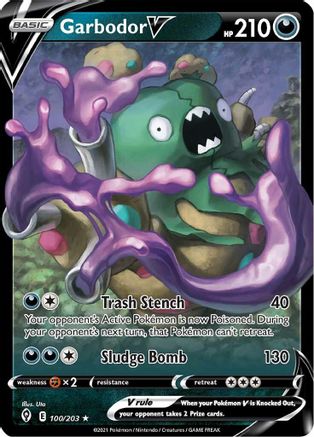 Garbodor V 100 - Holofoil SWSH07 Evolving Skies - Ultra Rare