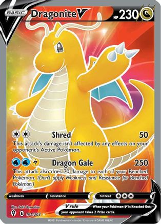 Dragonite V (Full Art) 191 - Holofoil SWSH07 Evolving Skies - Ultra Rare