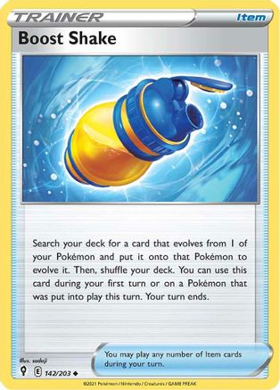 Boost Shake 142 - Reverse Holofoil SWSH07 Evolving Skies - Uncommon