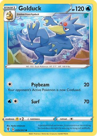 Golduck 025 - Reverse Holofoil SWSH07 Evolving Skies - Uncommon