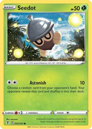 Seedot 005 - Reverse Holofoil SWSH07 Evolving Skies - Common