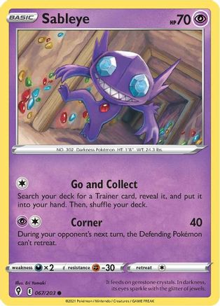 Sableye 067 SWSH07 Evolving Skies - Common