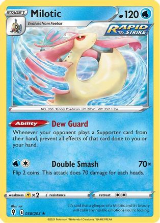 Milotic 038 SWSH07 Evolving Skies - Rare