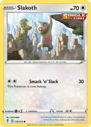 Slakoth 129 SWSH07 Evolving Skies - Common