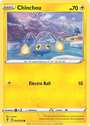 Chinchou 052 SWSH07 Evolving Skies - Common
