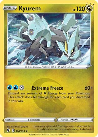 Kyurem 116 - Holofoil SWSH07 Evolving Skies - Holo Rare