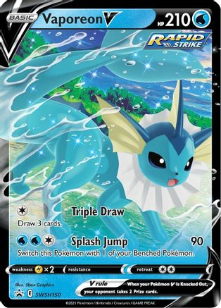 Vaporeon V SWSH150 - Holofoil SWSH Sword & Shield Promo Cards - Promo