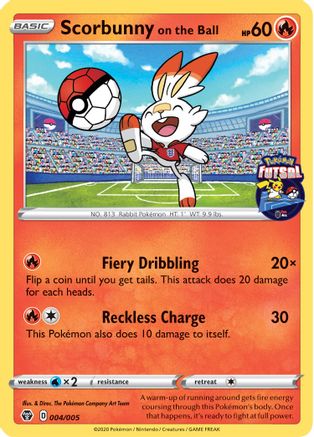 Scorbunny on the Ball (Pokemon Futsal) 004/005 Miscellaneous Cards & Products - Promo