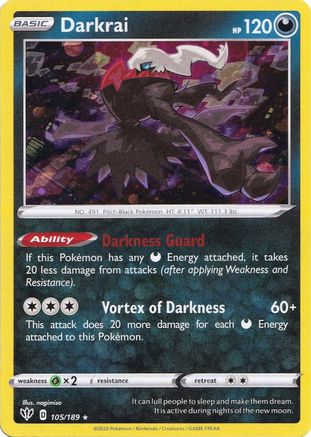 Darkrai (Cosmos Holo) 105/189 - Holofoil Miscellaneous Cards & Products - Promo