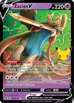 Zacian V 016 - Holofoil Celebrations - Ultra Rare