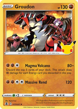 Groudon 017 - Holofoil Celebrations - Holo Rare