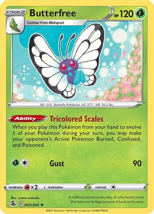 Butterfree 003 - Holofoil SWSH08 Fusion Strike - Holo Rare