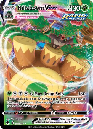 Rillaboom VMAX 023 - Holofoil SWSH08 Fusion Strike - Ultra Rare
