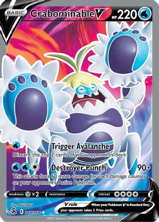 Crabominable V (Full Art) 248 - Holofoil SWSH08 Fusion Strike - Ultra Rare