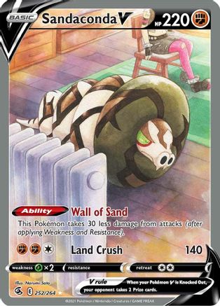 Sandaconda V (Alternate Full Art) 252 - Holofoil SWSH08 Fusion Strike - Ultra Rare