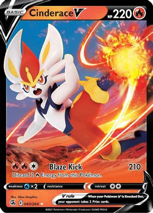 Cinderace V (43) (43) 043 - Holofoil SWSH08 Fusion Strike - Ultra Rare