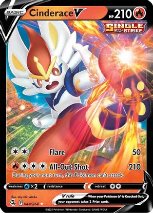 Cinderace V (44) (44) 044 - Holofoil SWSH08 Fusion Strike - Ultra Rare