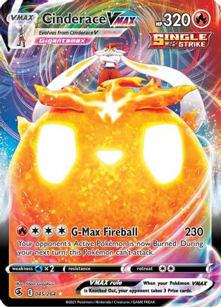 Cinderace VMAX 045 - Holofoil SWSH08 Fusion Strike - Ultra Rare
