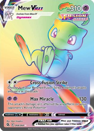 Mew VMAX (Secret) 268 - Holofoil SWSH08 Fusion Strike - Secret Rare