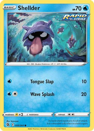 Shellder 050 - Reverse Holofoil SWSH08 Fusion Strike - Common