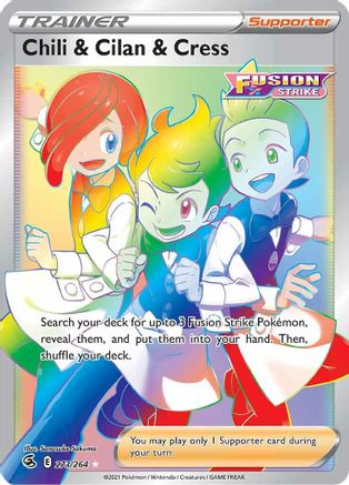 Chili & Cilan & Cress (Secret) 273 - Holofoil SWSH08 Fusion Strike - Secret Rare