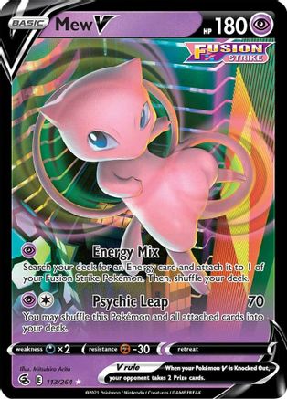 Mew V 113 - Holofoil SWSH08 Fusion Strike - Ultra Rare