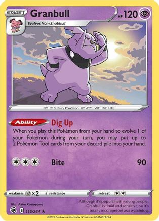 Granbull 116 SWSH08 Fusion Strike - Rare