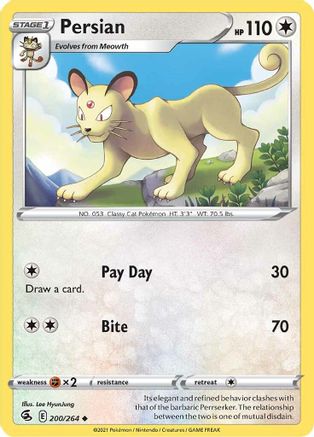 Persian 200 SWSH08 Fusion Strike - Uncommon