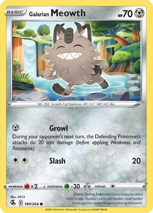 Galarian Meowth 180 SWSH08 Fusion Strike - Common