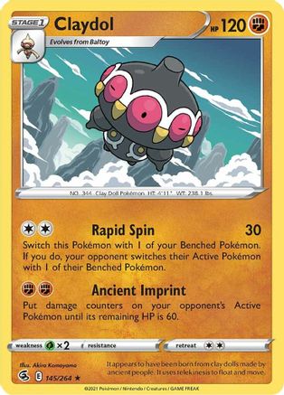 Claydol 145 - Reverse Holofoil SWSH08 Fusion Strike - Rare