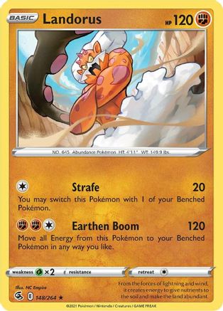 Landorus 148 - Reverse Holofoil SWSH08 Fusion Strike - Holo Rare