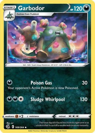 Garbodor 169 - Reverse Holofoil SWSH08 Fusion Strike - Uncommon
