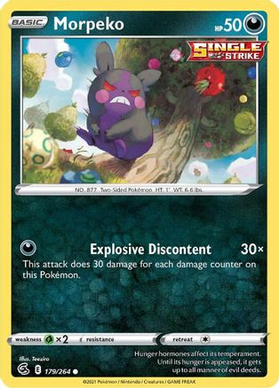 Morpeko (179) (179) 179 - Reverse Holofoil SWSH08 Fusion Strike - Common