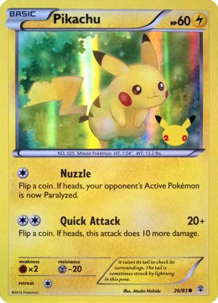 Pikachu (20th Anniversary) 026/83 - Holofoil Miscellaneous Cards & Products - Promo