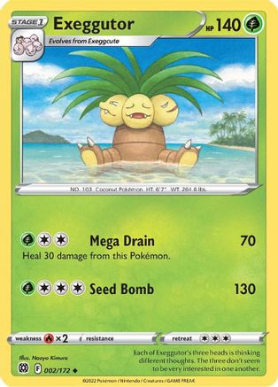 Exeggutor 002 SWSH09 Brilliant Stars - Uncommon