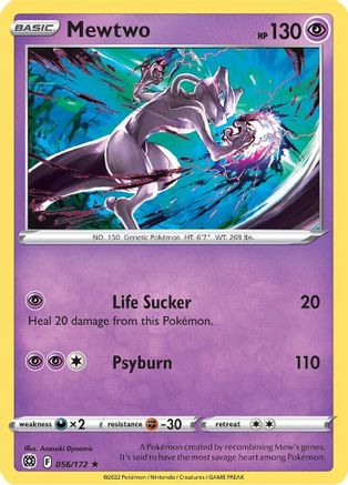 Mewtwo 056 - Reverse Holofoil SWSH09 Brilliant Stars - Rare