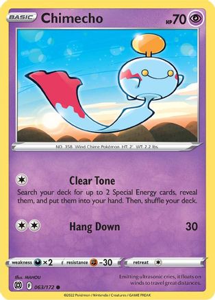 Chimecho 063 - Reverse Holofoil SWSH09 Brilliant Stars - Common