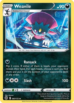 Weavile 087 SWSH09 Brilliant Stars - Uncommon
