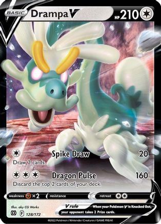 Drampa V 128 - Holofoil SWSH09 Brilliant Stars - Ultra Rare