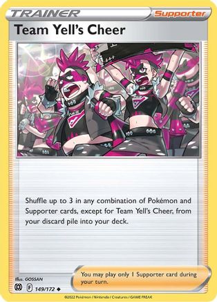 Team Yell's Cheer 149 - Reverse Holofoil SWSH09 Brilliant Stars - Uncommon